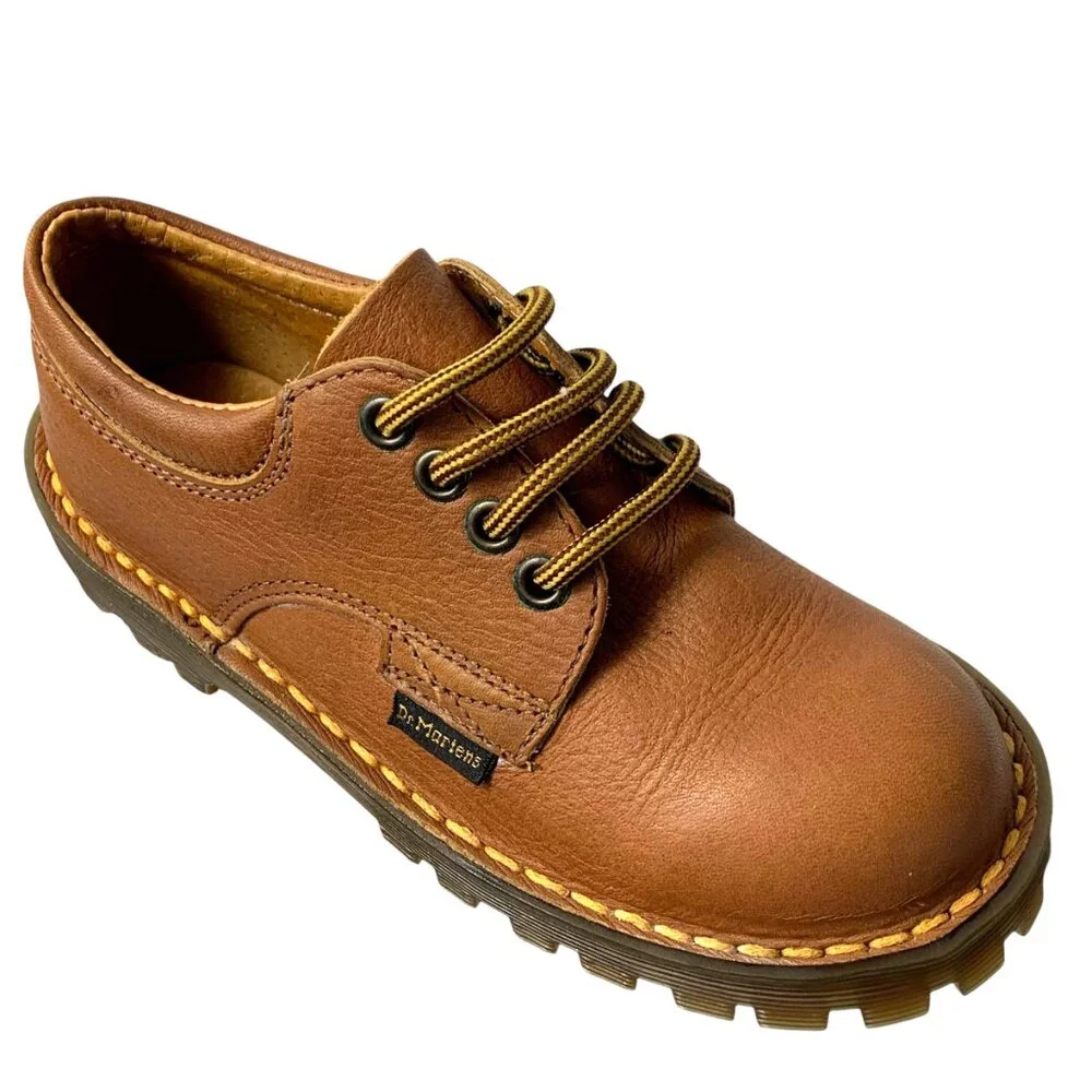 Y2K Dr‎ Martens Gibson Kids Made in England Brown Leather Oxfords